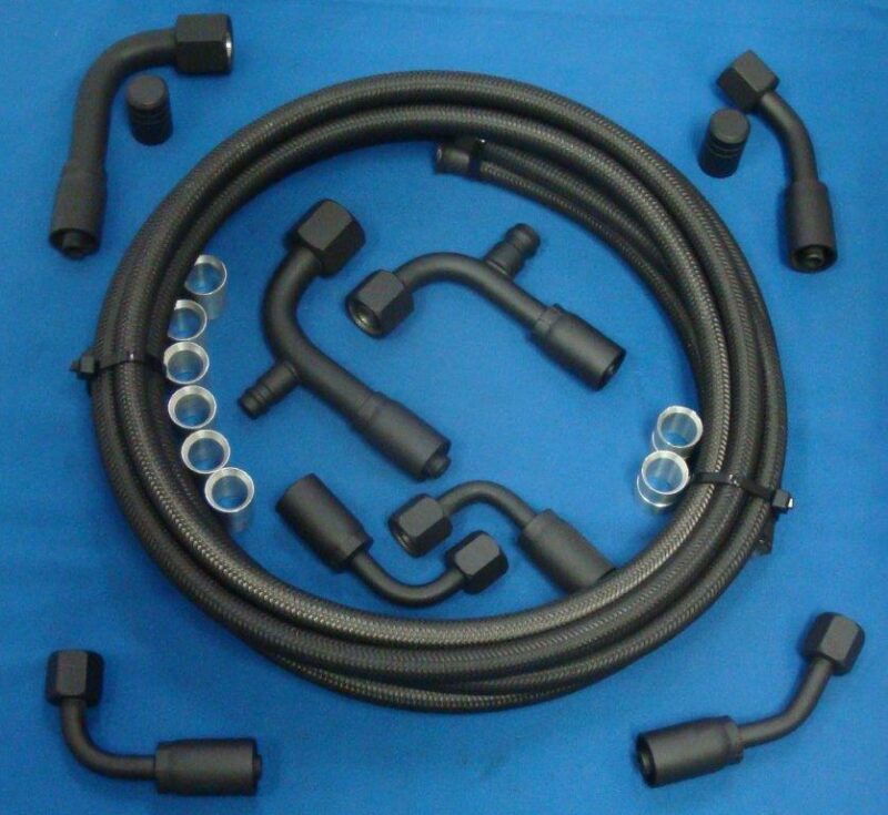 Gotta Show 343100b matte black stainless steel AC hose kit